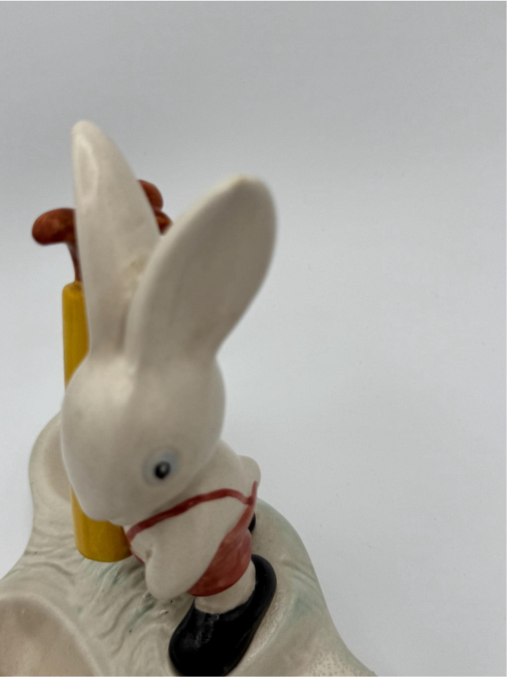 Vintage M.J. Wood Golf Rabbit Salt & Pepper Shakers Burslem England Bunny Cruet - Picture 6 of 8